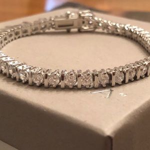 Vintage Classic Silpada Sterling Silver Cubic Zirconia Tennis Bracelet B1323